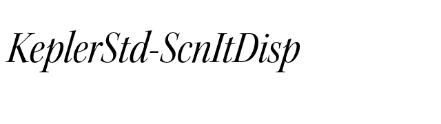 KeplerStd-ScnItDisp font preview