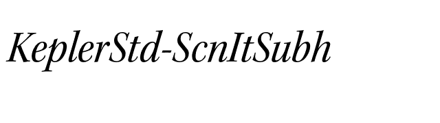 KeplerStd-ScnItSubh font preview