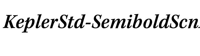 KeplerStd-SemiboldScnItCapt font preview