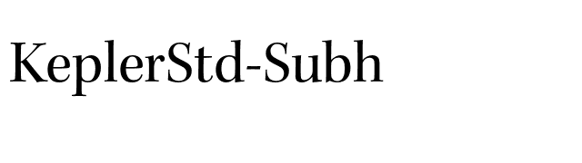 KeplerStd-Subh font preview