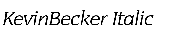 KevinBecker Italic font preview