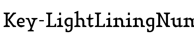 Key-LightLiningNumbers font preview