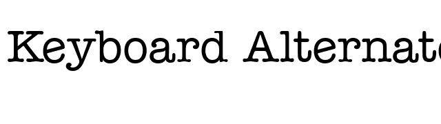 Keyboard Alternate SSi Medium Alternate font preview