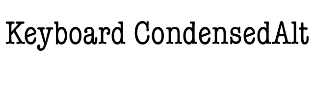 Keyboard CondensedAlt SSi Condensed Alternate font preview