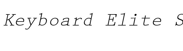 Keyboard Elite SSi Italic font preview