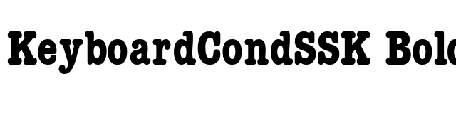 KeyboardCondSSK Bold font preview