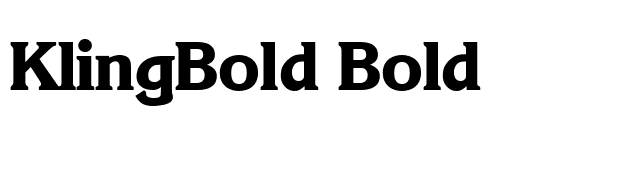 KlingBold Bold font preview