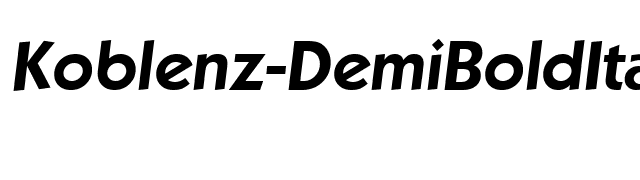 Koblenz-DemiBoldIta font preview