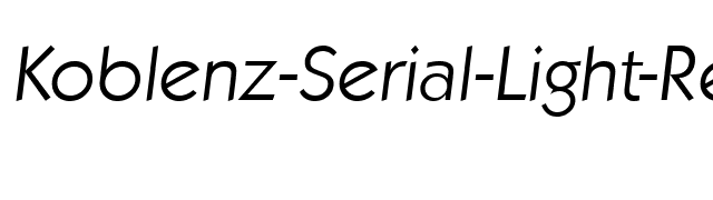 Koblenz-Serial-Light-RegularItalic font preview