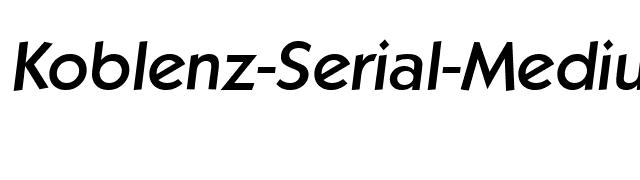 Koblenz-Serial-Medium-RegularItalic font preview