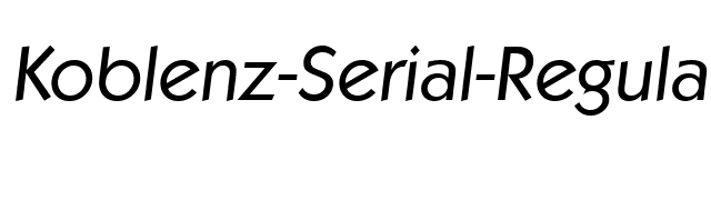 Koblenz-Serial-RegularItalic font preview