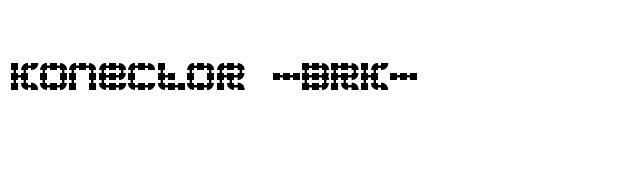 Konector -BRK- font preview