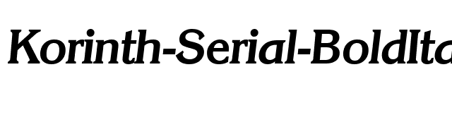 Korinth-Serial-BoldItalic font preview
