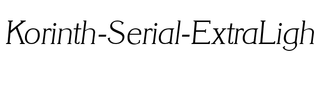 Korinth-Serial-ExtraLight-RegularItalic font preview