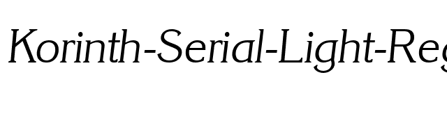 Korinth-Serial-Light-RegularItalic font preview