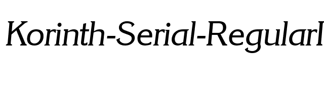 Korinth-Serial-RegularItalic font preview