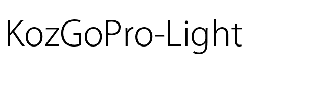 KozGoPro-Light font preview