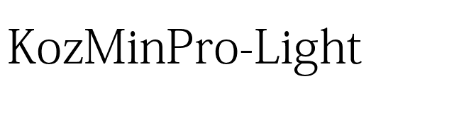 KozMinPro-Light font preview
