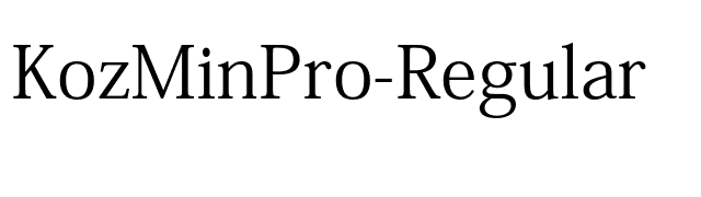 KozMinPro-Regular font preview