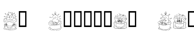 KR Birthday Cake! Dings font preview
