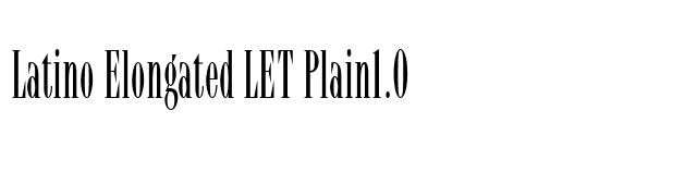 Latino Elongated LET Plain1.0 font preview