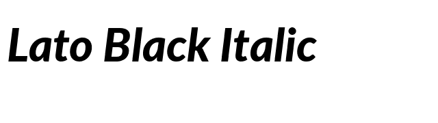 Lato Black Italic font preview