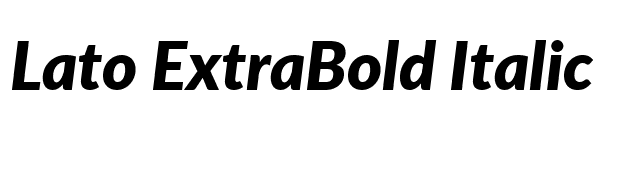 Lato ExtraBold Italic font preview