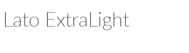 Lato ExtraLight font preview