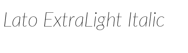 Lato ExtraLight Italic font preview