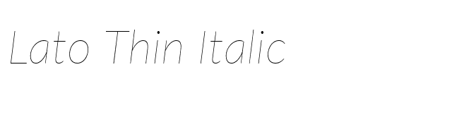 Lato Thin Italic font preview