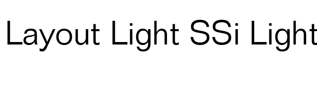 Layout Light SSi Light font preview