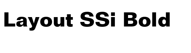 Layout SSi Bold font preview