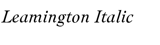 Leamington Italic font preview