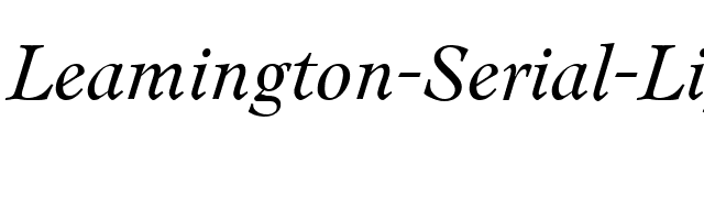 Leamington-Serial-Light-RegularItalic font preview