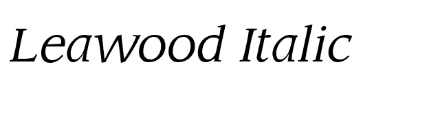 Leawood Italic font preview