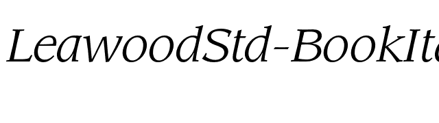 LeawoodStd-BookItalic font preview