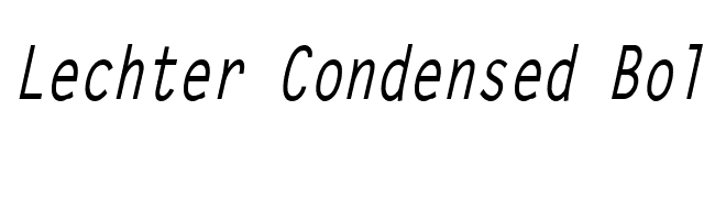 Lechter Condensed Bold Italic font preview