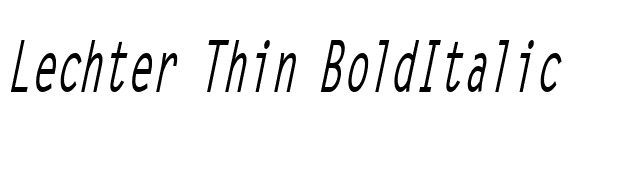 Lechter Thin BoldItalic font preview