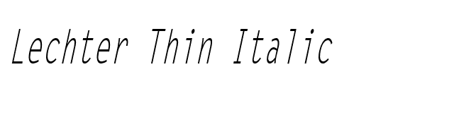 Lechter Thin Italic font preview