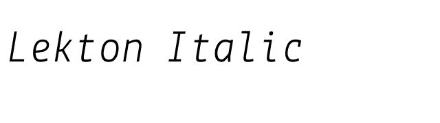 Lekton Italic font preview