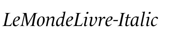 LeMondeLivre-Italic font preview