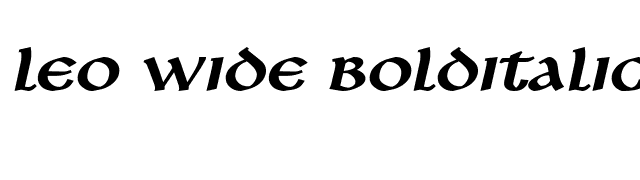 Leo Wide BoldItalic font preview