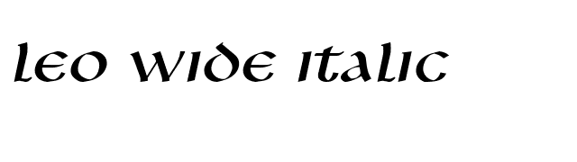 Leo Wide Italic font preview