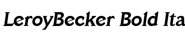 LeroyBecker Bold Italic font preview