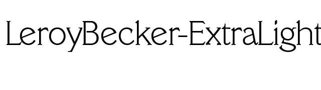 LeroyBecker-ExtraLight font preview