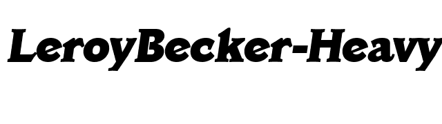 LeroyBecker-Heavy Italic font preview