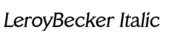 LeroyBecker Italic font preview