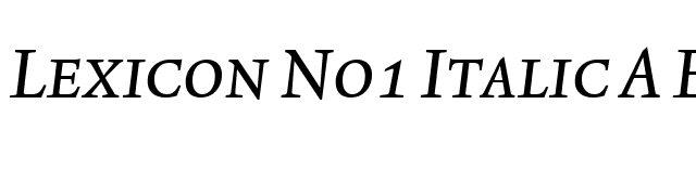 Lexicon No1 Italic A Exp font preview