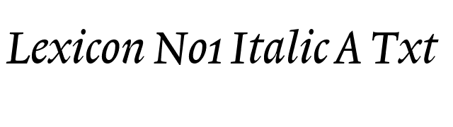 Lexicon No1 Italic A Txt font preview