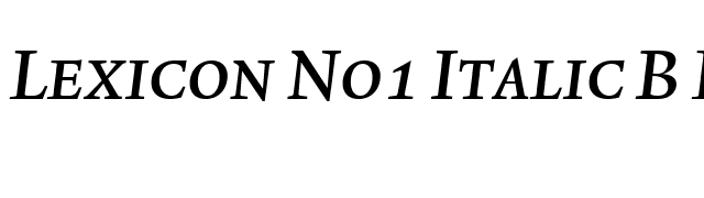 Lexicon No1 Italic B Exp font preview